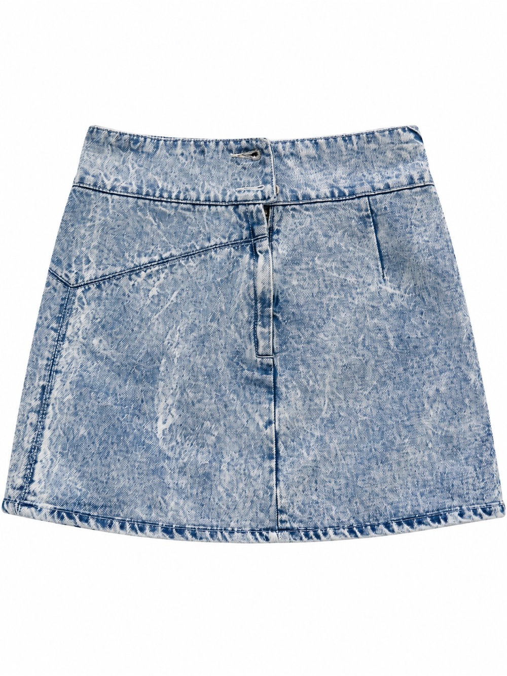 Vintage Light Blue Acid-Wash Denim Mini Skirt